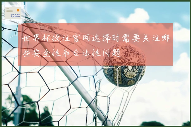 世界杯投注官网选择时需要关注哪些安全性和合法性问题